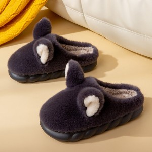 Pantofole di cotone per l'omi autunnali è invernu cartoon casa suola spessa per interni caldi è in lana coppia pantofole di cotone donne