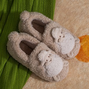 Pambabaeng Cotton Slippers Tahanan Warm Cute Slippers Pambabaeng Sapatos Bahay Panlalaking Sakong Bag