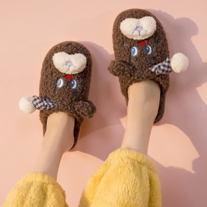 Nuevas pantuflas de algodón Dibujos animados encantadores de las mujeres en otoño e invierno Zapatillas de algodón de felpa cálidas para el hogar Use pantuflas afuera