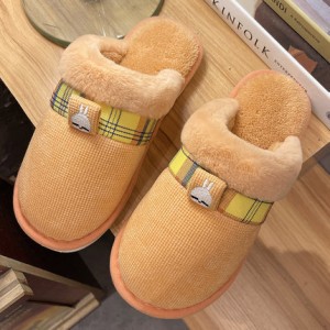 Памучни чехли заек заек женски зимни домашни вътрешни Британски плюшени неплъзгащи се меки дъна двойка домашни чехли за под мъжки