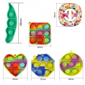 ເຄື່ອງຫຼິ້ນຜ່ອນຄວາມຕຶງຄຽດ Silicone Push pop pop Simple Dimple Bubble Squeeze Sensory Fidget Toy Set for Kids