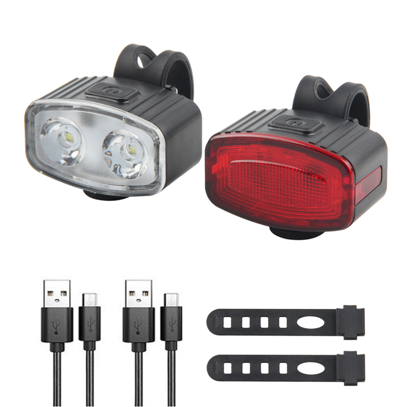 Pagsakay sa mga headlight pula nga warning taillights LED waterproof nga mga suga sa bisikleta
