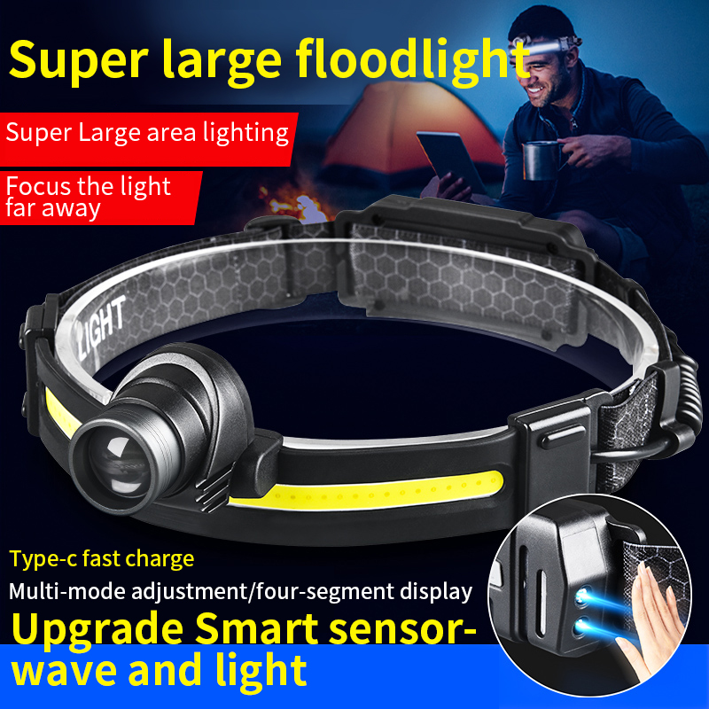 Popular nga rechargeable nga dili tinubdan sa tubig nga LED induction zoom headlights