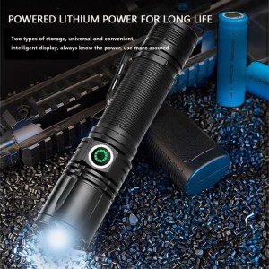 Ultraleichte tragbare Taschenlampe aus Aluminium mit großer Reichweite und wiederaufladbarer Taschenlampe