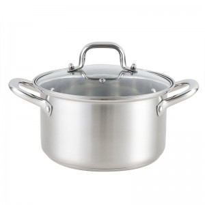 borongan 2,5 Quart stainless steel saos Pot Casserole Pan Stockpot saucier