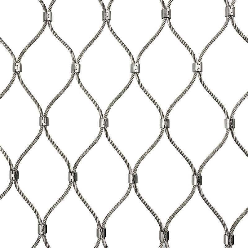 Rete di corda in acciaio inox per a prutezzione di l'animali di u zoo