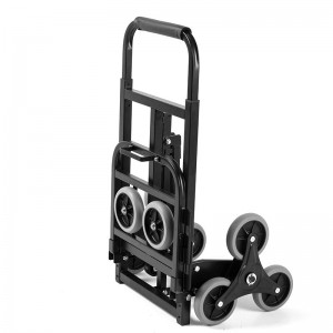Super hot sale ready to ship 6 wheels Three-wheels stair climbing portable folding luggage cart trolley