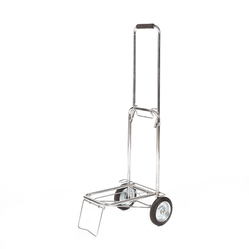 Foldable mini steel luggage trolley electrical plating finish hand trolley Featured Image