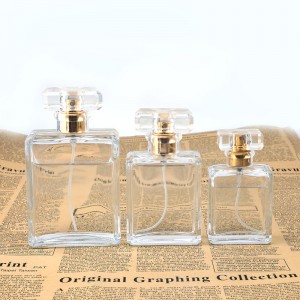 30/50/100ml square shape screw  perfume glass bottle