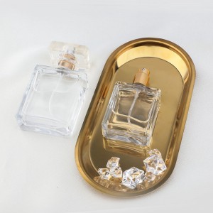 Botella de cristal de perfume de tornillo de forma cuadrada de 30/50/100 ml