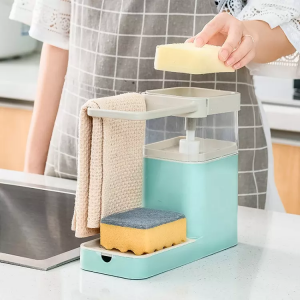 Dispenser di sapone liquido in plastica manuale per uso domestico