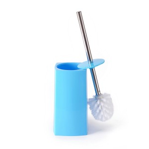 ခေတ်မီပလပ်စတစ်ရေချိုးခန်းသန့်ရှင်းမှု တာရှည်ခံအဝိုင်းသား Toilet Brush set အသစ်
