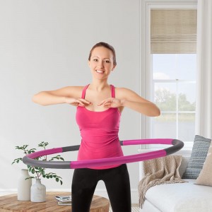 Hula Hoop Weighted Exercise Hoops 8 Section Detachable Design Portable Stainless Steel Weight Adjustable Exercise Hoop
