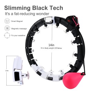 Weighted Hula Hoop, Infinite Circulation, Magnetic Design, Adjustable and Removable Abdominal Fitness 360 ° Automatic Rotation Massage, Suitable for Adults and Children.
