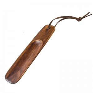 15,5 cm naturligt træskohorn Bærbare skotilbehør med langt håndtag