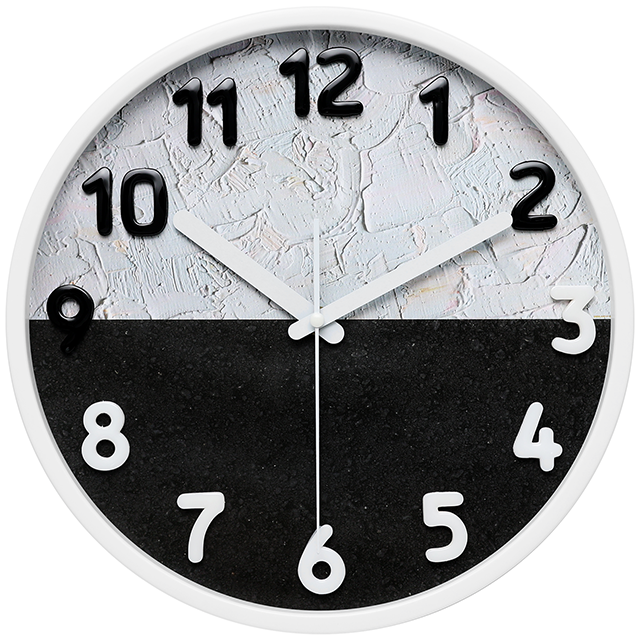 12-inčni plastični zidni sat sa satom u industrijskom stilu