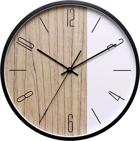 Kwete Ticking Super Silent 12 Inch Plastic Wall Clock Ine Kutevedzera Wood Effect Dial