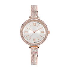 Роскошные женские кварцевые часы с браслетом из кристаллов сердца