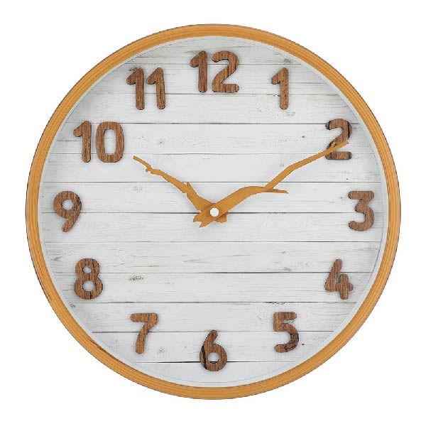 Modernong disenyong 12 Inch Plastic Wall Clock na may imitasyong wood effect