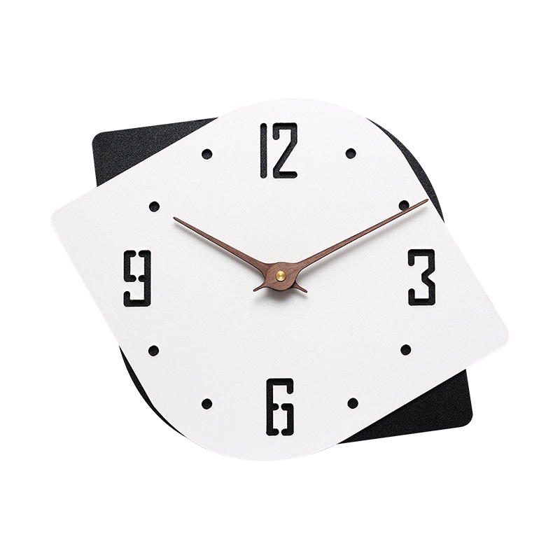 Dobleng Layer MDF wall clock, Non ticking silent quartz minimalist clock