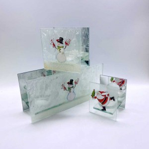 Glass Mirror Candle Holder