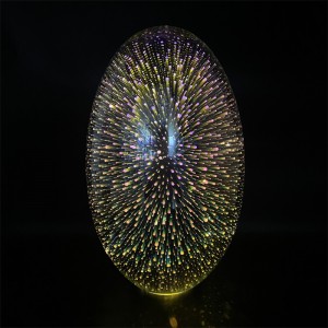 Oval Egg 3D fejerverkų lemputė, stiklinė led stalo lempa