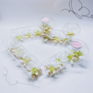 Portavelas de cristal transparente Candelero de decoración de bodas