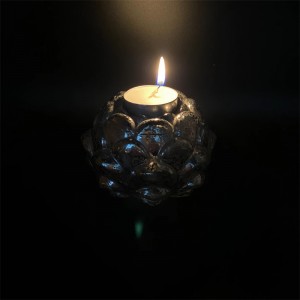 Miiska Qurxinta Qaabka Yurub ee Shamaca Crystal Glass Candle Candle Usha Usha Guriga Arooska Kirismaska