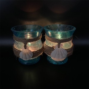 Фабрички направен од Кина стаклен свеќник за декоративен дом