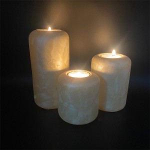 Candlestick Glass Chandèl Jar dekorasyon nan maryaj Candlejar