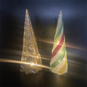 Pohon Kaca Natal 2022 dengan lampu LED