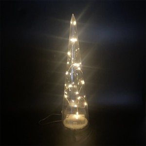 2022 Christmas Glass Tree na may mga LED na ilaw