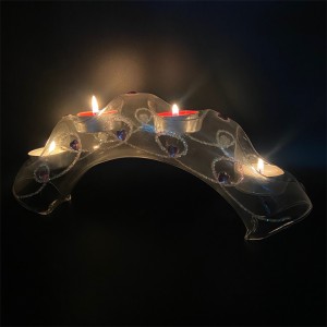 Mbajtëse qirinjsh qelqi me shitje të nxehtë për dekorimin e shtëpisë