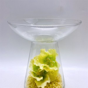 Läbipaistvast klaasist küünlajalad pulmakaunistuseks küünlajalg