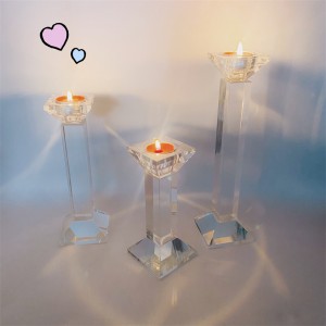 Hege kwaliteit Wedding Candlestick Glass Candle Holders foar Home Decor