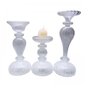 Висококачествени стъклени свещници за сватбени свещници за домашен декор