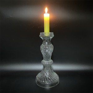 Pemegang Candlestick Tea Light Digawe saka Kaca Warna Solid