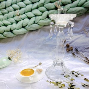 Bougeoirs en verre clair Chandelier de décoration de mariage