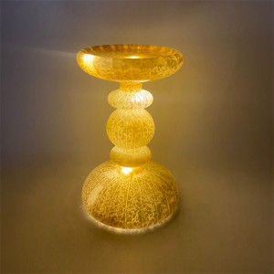 Ewropî Style Decoration Tablo Candlestick Crystal Glass Candle Holder Glass Candle Stick for Home Restaurant Wedding Christmas