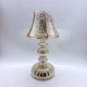 Настільний скляний світлодіодний сріблястий ртутний скляний свічник для святкового прикраси