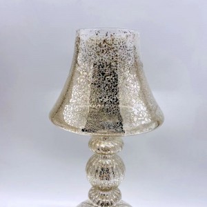 Suporte de vela de vidro de led de mercúrio de vidro de mesa para decoração de férias
