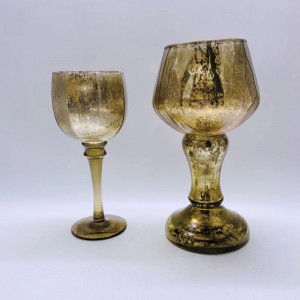 Glas dekoratiewe ornamente, glas kandelaar, trou kandelaar rekwisiete en benodigdhede Glas kershouer