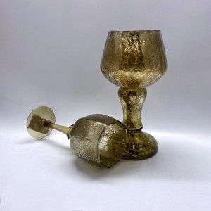 ガラスの装飾品、ガラスの燭台、結婚式の燭台の小道具および用品 ガラスのキャンドルホルダー