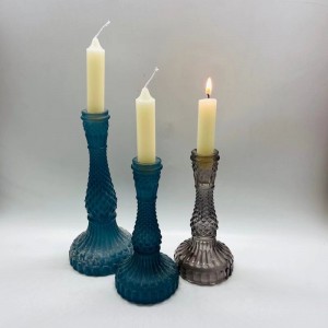 China Factory Made Glass Candlestick Metal Candle Holders for Home Decorative