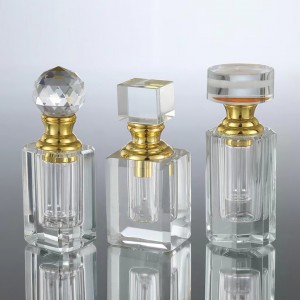 Goedkoop warm uitstekende glas kristal parfuum bottel essensiële olie bottel