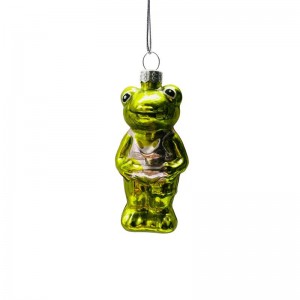 Hege kwaliteit glês Handmade Glass Frog foar krystbeam ornamenten