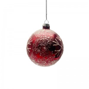 Fektheri Wholesale Sefate sa Keresemese se Hanghang Glass Mokhabiso oa Ball Ornaments