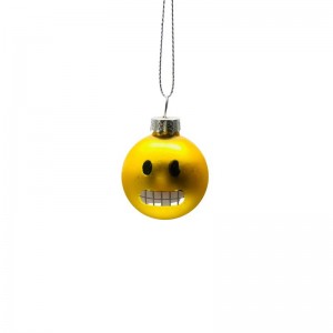 Customized Golden Borosiilicate Hanging Glass Ornament Balls bakeng sa Mokhabiso