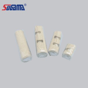 100% cotton crepe bandage elastic crepe bandage with aluminium clip ຫຼື elastic clip