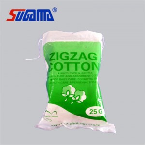 medical absorbant zigzag cutting 100% pure cotton wool fabric